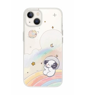 Iphone 14 Plus Uyumlu Sevimli Köpek Desenli Şeffaf Telefon Kılıfı