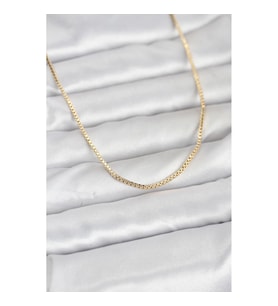 Mey İthalat® CM 14K Gold Renk Kare Zincirli Model 60 cm Kadın Kolye