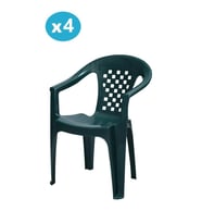 Omnipazar MT-GF147 Argento Plastik Bahçe Balkon Koltuk Sandalye 4'lü Set