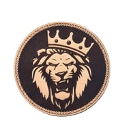 ASLAN- Deri PEÇ - Arma - Askeri Patch Arslan peç patch 8 cm Çap (Bej)