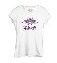 Yoga - Lotus Namaste Beyaz Kadın Tshirt