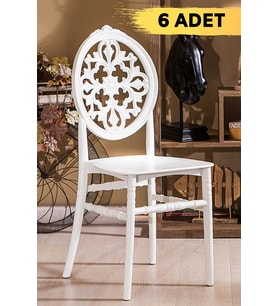 6 Adet Venüs Mat Beyaz Sandalye / Balkon-Bahçe-Mutfak