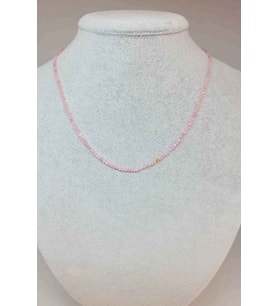 Pembe Opal Taşı 2mm Kolye (SABİT KLİPSLİ)