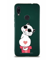 Xiaomi Redmi Note 7 Soft Premier Kapak Coolcat Tasarımlı Silikon Kılıf - Yeşil (Şeffaf)
