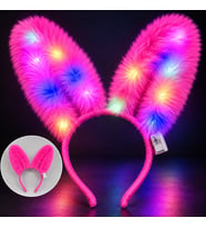 3 Modlu LED Işıklı Peluş Tşan Kulağı Fuşya Renk