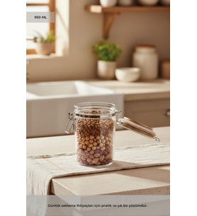 BAMBUM Mada - Kilitli Cam Saklama Kabi 14 cm 950 ML