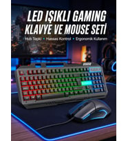 LED'li Oyuncu Q Klavye Mouse Seti Siyah Gaming Oyuncu Klavye Yeni Nesil