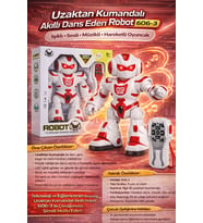 Uzaktan Kumandalı Akıllı Dans Eden Robot Işıklı Sesli Müzikli Hareketli Robot (Kırmızı)
