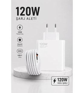 Turbo Hızlı Şarj Destekli 120W USB-C Şarj Seti