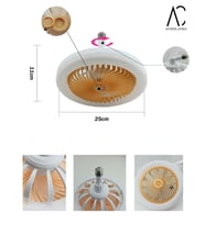 30W Fanlı Led Ampul / 3 Renk Işık / 3 Hız Fanlı Sarı Kasa  - Kumandalı (Siyah)