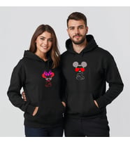Sevgililer Günü Özel Kombin, 2 Ürün Kapüşonlu Hoodie Sweatshirt (Siyah)