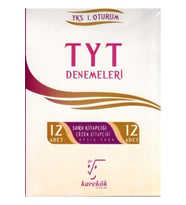 Karekök Yayınları Karekök Yayınları Tyt Denemeleri 12 Adet Çözümlü (Çok Renkli)
