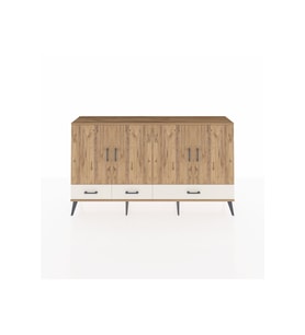 Arges Konsol 6 Raflı 3 Çekmeceli 4 Kapaklı 176x30x99 Çam-Çam/Aytaşı