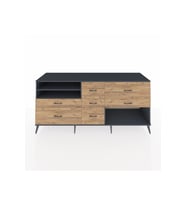 Kronos Konsol 2 Raflı 7 Çekmeceli  220x59x99 Antrasit-Antrasit/Çam