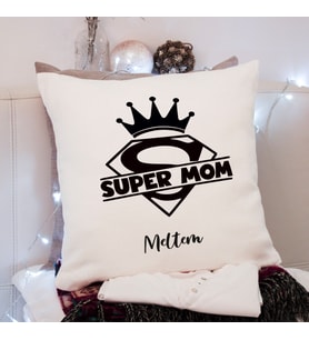Süper Anne ( Super Mom ) Tasarımlı Yastık Kişiye Özel