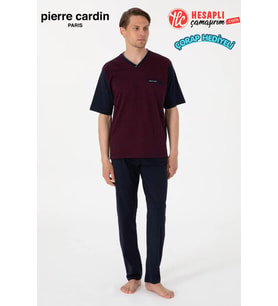 Pierre Cardin Erkek Bordo Jakarlı Kısa Kol Şortlu & Uzun 3'lü Özel Kutulu Pijama Takım