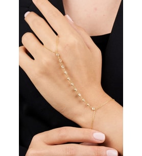 925 Ayar Gümüş Tek Sıra Taşlı Gold Şahmeran TFNY65208 (STD)