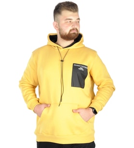 Mode XL Erkek Sweat Kapşon Kanguru 22540 Hardal