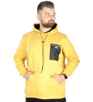 Mode XL Erkek Sweat Kapşon Kanguru 22540 Hardal