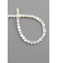 Sedef Doğal Taş Parlak Beyaz Daire Kesim 6x3mm Dizi [AA]