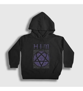 Presmono Unisex Çocuk Siyah Roses Him Kapüşonlu Sweatshirt 81158tt