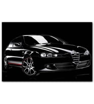 Cakatabloo Siyah Arkaplan Siyah Alfa Romeo MDF Tablo