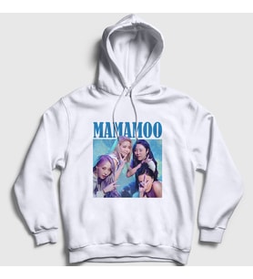 Presmono Unisex Beyaz Poster V2 K-Pop Mamamoo Kapüşonlu Sweatshirt 274151tt
