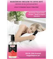 20 Modlu Şarjlı Su Geçirmez Dildo Vibratör Masaj Aleti + Chevron Kayganlaştırıcı Jel 250 ML (Mor)