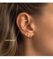 Günlük Kullanım Düz Earcuff SıkıştIrmalı Kıkırdak küpesi (Çok Renkli)