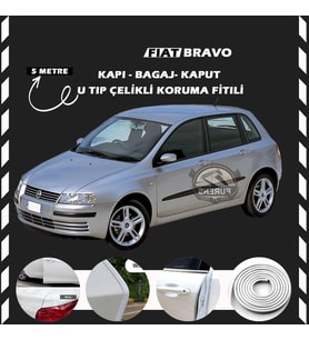 Fiat Bravo Oto Araç Kapı Koruma Fitili 5metre Parlak Beyaz Renk