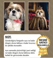 No:22 Kişiye Özel Tasarım Evcil Hayvan Tablosu Patili Hediyelik Kraliyet kıyafetli Portresi
