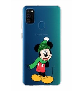 Samsung Galaxy M30s Kapak Mickey Mouse Tasarımlı Şeffaf Silikon Kılıf