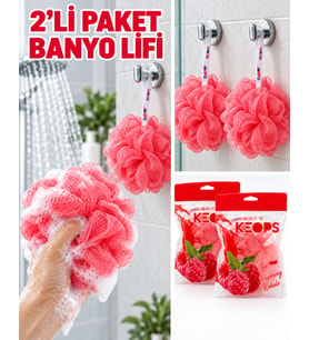 2’li Paket, Sabunlu Banyo Lifi, Duş ve Vücut Temizleme Lifi