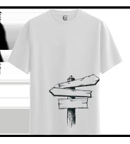 Blank Signpost - %100 Pamuklu Kadın Beyaz Tişört - Premium Quality (Siyah - Beyaz)