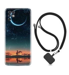 INFINIX Note 11 Pro Note 10 Hot 9 Play Kılıf Boyun Askılı Silikon Ay ve Kız 1720