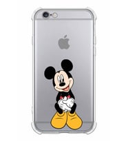 Apple iPhone 6 Uyumlu Köşe Korumalı Antişok  Kapak Mickey Mouse Tasarımlı Şeffaf  Kılıf