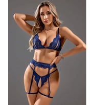 pilelistore Kadın Lacivert Jartiyer Takım 2262