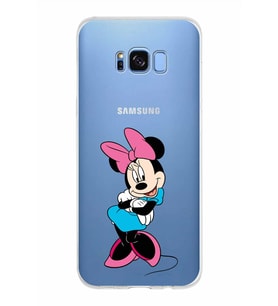 Samsung Galaxy S8 Plus Kapak Minnie Mouse Tasarımlı Şeffaf Silikon Kılıf