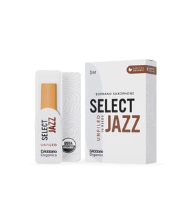 Rico ORRS10SSX3M Organic Select Jazz Unfiled Soprano Saksafon Kamışı No: 3 Medium (Profesyonel/Caz) - 10'lu Paket  Organik Üretim, Caz Kesim ve Üstün Ton