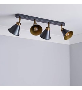 Rsylight Retro Metal Dekotatif Rustik Masa Üstü 4 Lü Sıralı Avize