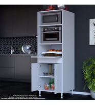 Modilayn ELİT SİLVA 59,6 x 192,2 x 56 cm 3 Kapaklı Ankastre Fırın ve Mutfak Dolabı