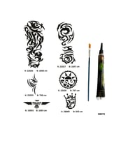 Tribal ve Kol Tüp Kına ve Fırça hediyeli Tattoo Geçici Dövme Seti