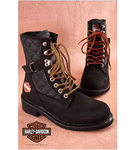 Harley Davidson 025G100078 New Worker Deri Postal Kadın Bot (Siyah)