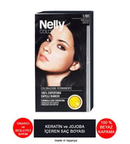 Nelly Jojoba ve Keratinli Saç Boyası 1.00 Mavi Siyah