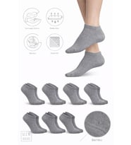 20 Çift Pamuklu Kısa Patik Çorap Unisex Gri Terletmez Günlük Kullanıma Uygun