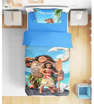Moana Baskılı 3d Baskılı Tek Kişilik Çarşafsız Erkek Çocuk Nevresim Takımı (Mavi)