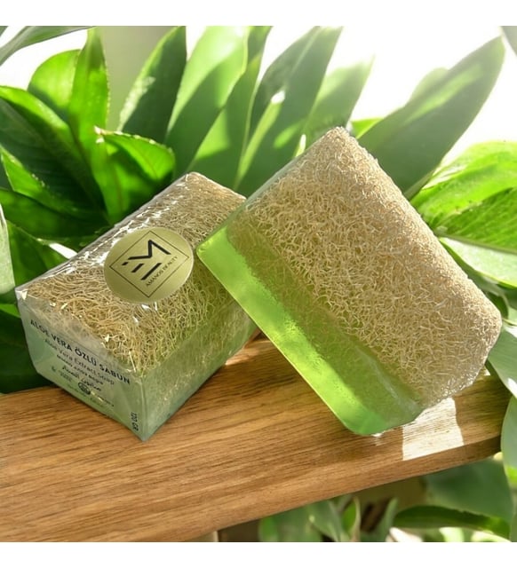 Doal Kabak Lifli Aloe Vera zl Sabun Yalanma Kart Etki Cilt  Bariyerini Glendirir Nemlendirir