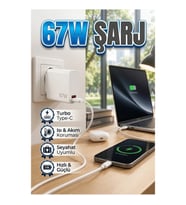67W Type-C Hızlı Şarj Adaptörü Kablolu Set Akıllı Güç Dağıtımı Kompakt Tasarım