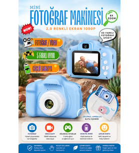 Mini Retro Fotoğraf Makinesi Çocuk İçin Vintage 1080P SD Kart Girişli HD 2.