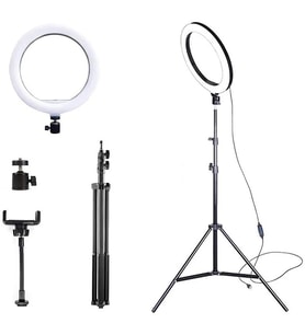 ALLY 10 İnch Halka Led Tripod(1.30M)Youtuber Video Selfie Stüdyo Makyaj Işığı-(5775)